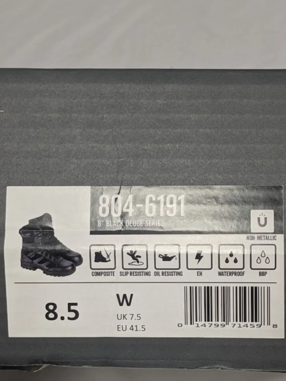 Thorogood 804‑6191 Waterproof Composite Toe Tactical Side Zip Boots Mens 8.5W